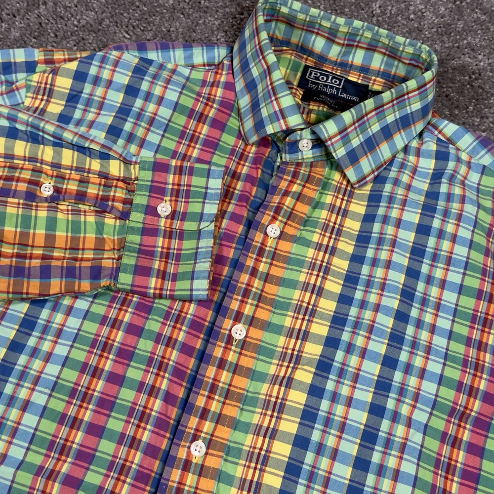 Polo Ralph Lauren Shirt Mens XL Multi Color L/S Button Down Up Oxford Regent